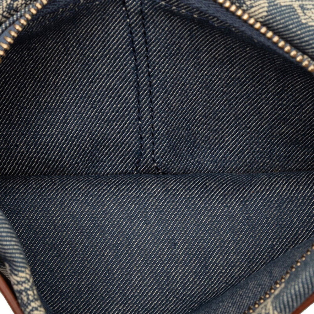 Celine Paris Macadam Waist Bag Blue Brown Denim Leather - Picture 6 of 7